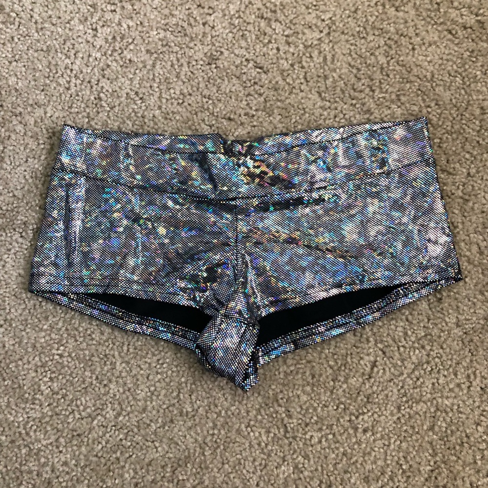 iHeartRaves metallic shorts